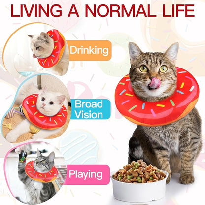 Cat Cone Collar Soft, Cute Cat Donut Collar After Surgery, Adjustable Kitten - Image 7