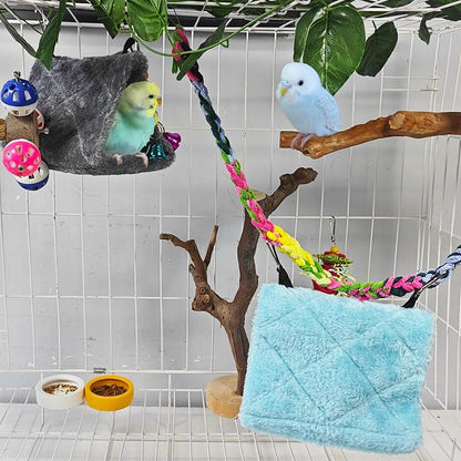 Tfwadmx 2Pcs Bird Tent Plush Hammock Hanging Warm Hut Nest - Image 4