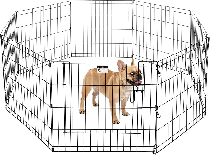 Puppy Playpen - Foldable Metal Exercise Enclosure - Indoor/Outdoor Fence by PETMAKER