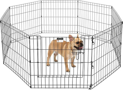 Puppy Playpen - Foldable Metal Exercise Enclosure - Indoor/Outdoor Fence by PETMAKER