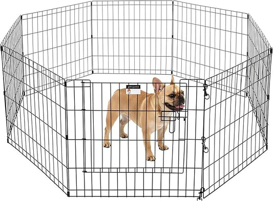 Puppy Playpen - Foldable Metal Exercise Enclosure - Indoor/Outdoor Fence by PETMAKER