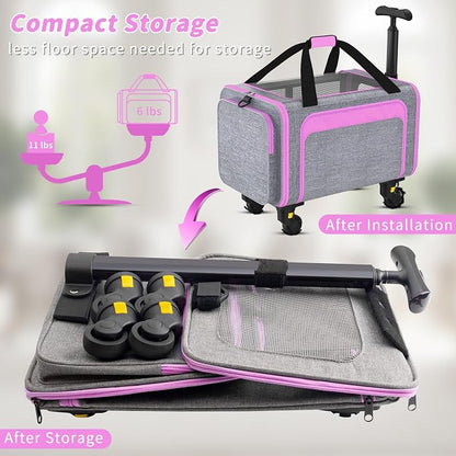Rolling Pet Carrier with Detachable Wheels - Image 3