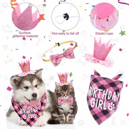 Weewooday Dog Birthday Party Supplies Birthday Boy Girl Cake Bandana Triangle - Image 2