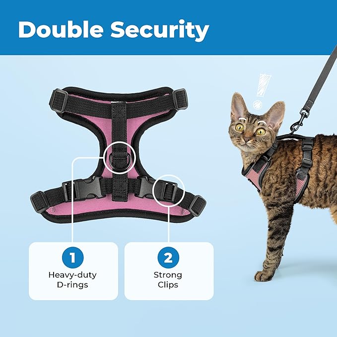 Voyager Escape-Proof Step-in Lock Cat Harness & 5ft Neoprene-Handle Leash Set - Image 5