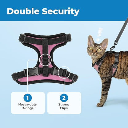 Voyager Escape-Proof Step-in Lock Cat Harness & 5ft Neoprene-Handle Leash Set - Image 5