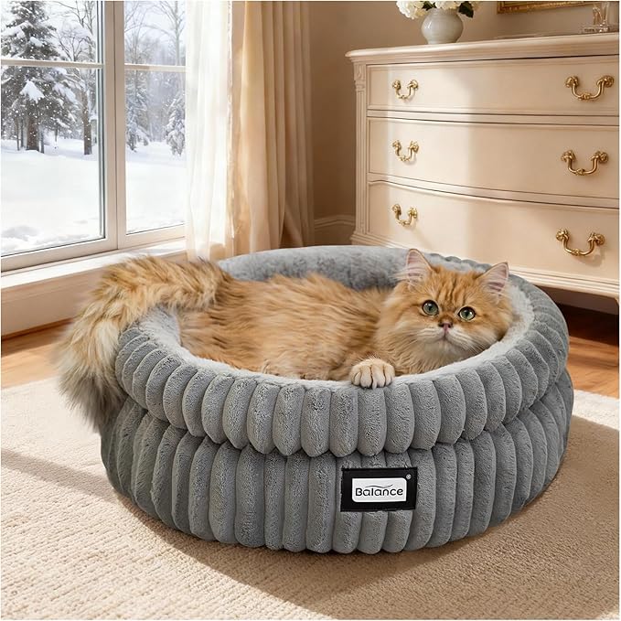 BALANCE Cat Bed Kitten Bed, Washable Round Cat Beds by BalancePet