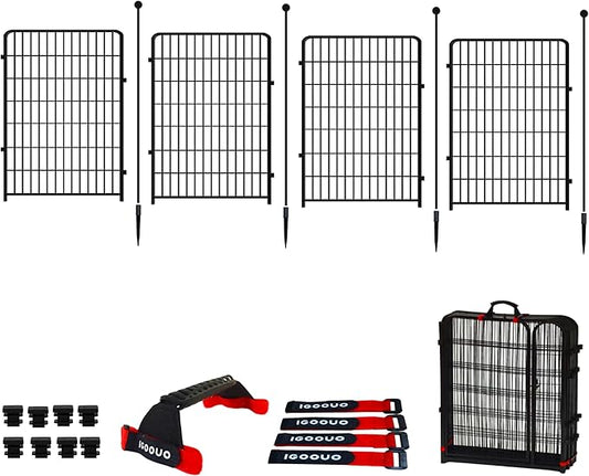 Dog Playpen Outdoor for Medium/Large Dogs 36'' High, 4 Add-on Heavy Duty Dog by IGOOUO