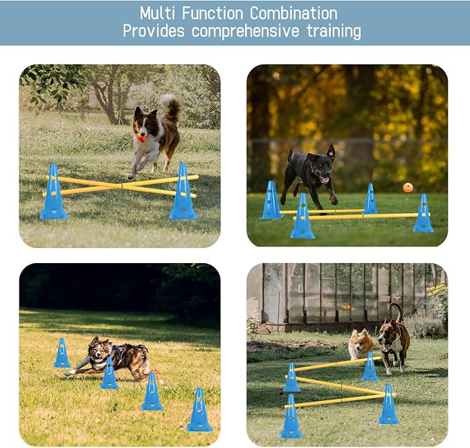 TNZMART Dog Agility Hurdle Cones Pet Jump Training Set Dog Agility Course - Image 6