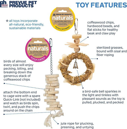 Prevue Pet Products Wholesome Naturals 4 Piece Bird Toy Bundle - Image 3