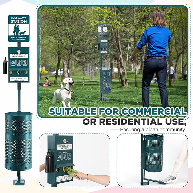 Qinyoung Pet Waste Station, Includes 600 Roll Bags, Dog Waste Station - Image 5