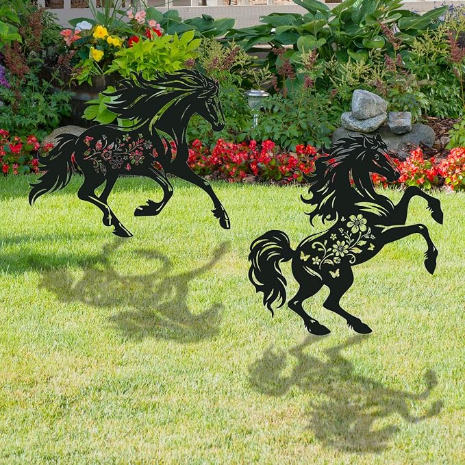 Horse Metal Garden Stakes Yard Decor, Lawn Ornaments Outdoor, Yard Art - Image 5