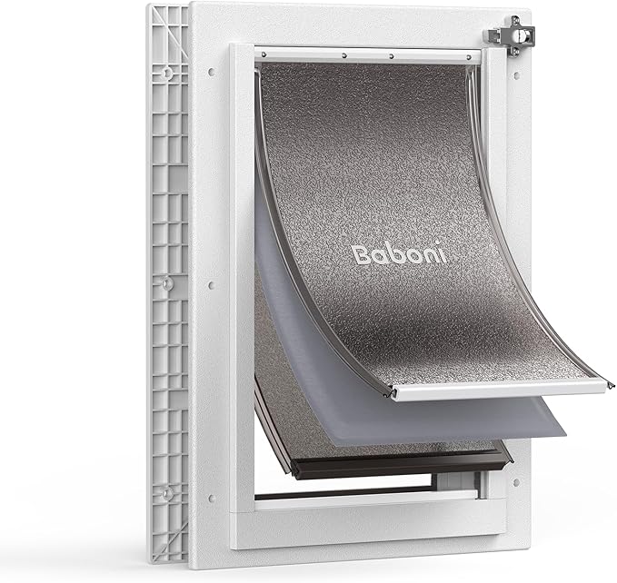 Baboni 3-Flaps Pet Door for Interior and Exterior Doors, Durable Plastic Frame by Baboni