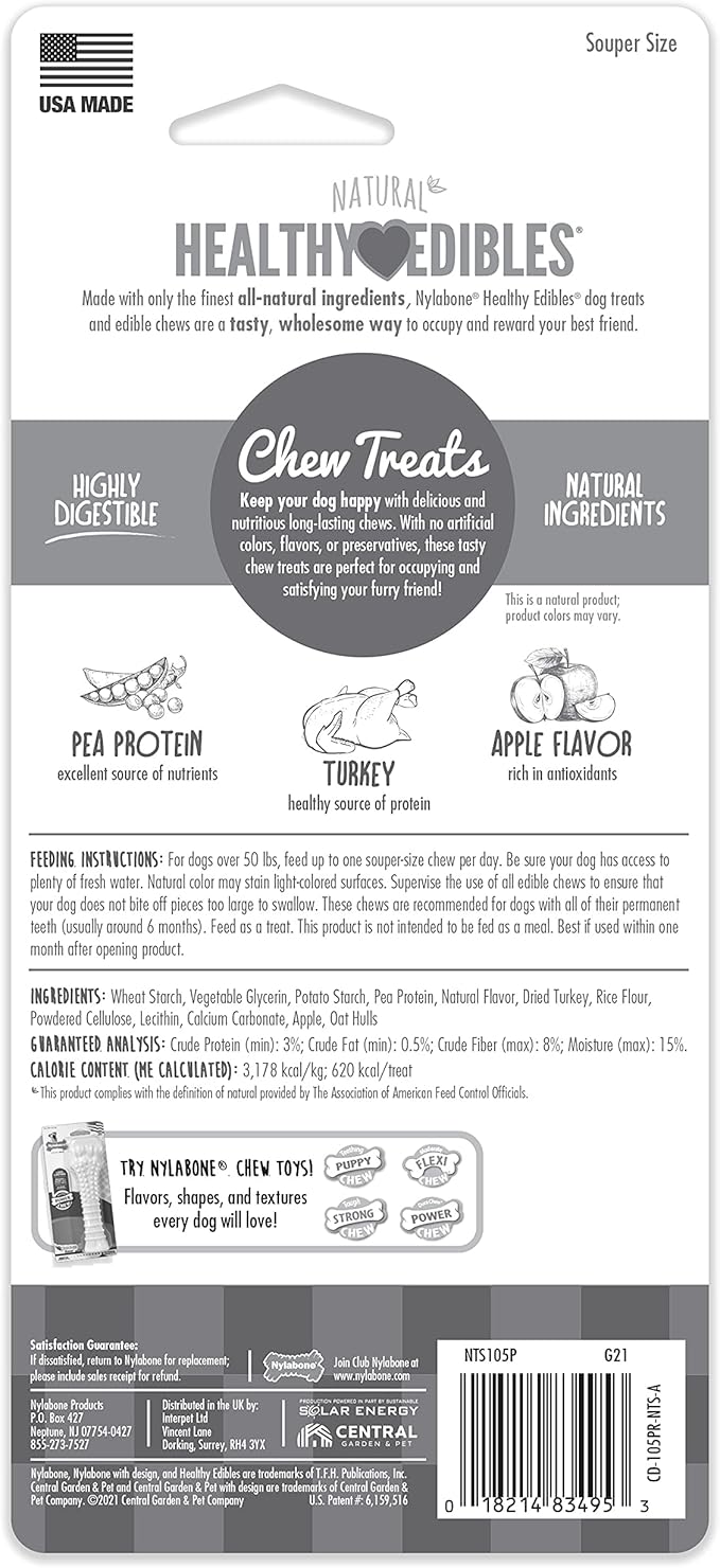 Nylabone Healthy Edibles Natural Dog Chews, Long Lasting Bones - Image 9