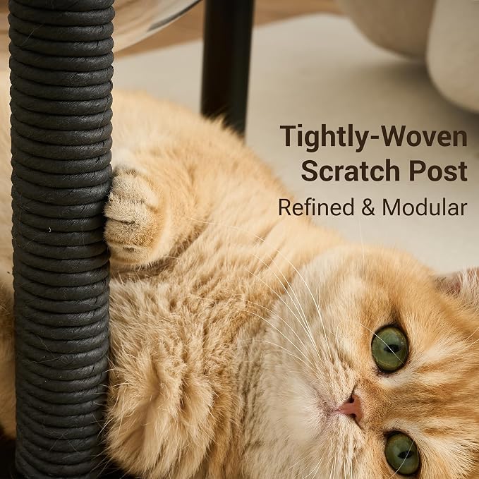 Modern Cat Tree Tower for Indoor Cats up to 12lbs, Wood Cat Bed - Image 4