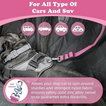 BWOGUE Pet Dog Cat Seat Belts, Car Headrest Restraint Adjustable Safety Leads - Image 5