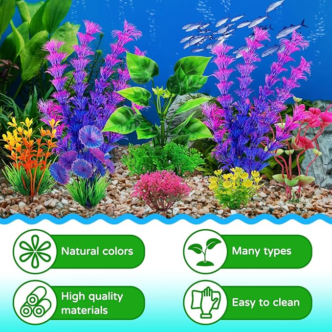 Fish Tank Accessories Aquarium Decorations Plants, Aquarium Decor Plastic Plants - Image 2
