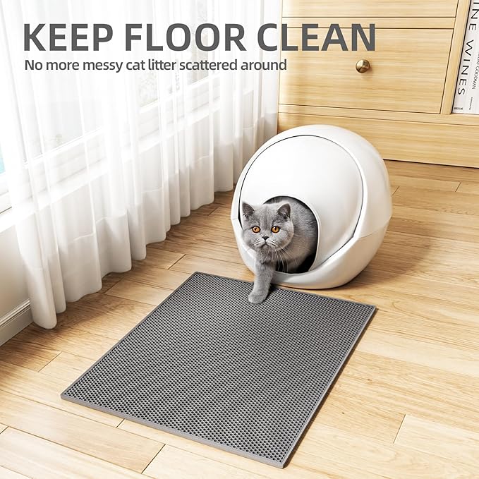 ESTHELLO Cat Litter Mat, Cat Litter Trapping Mat, Honeycomb Double Layer Design - Image 7