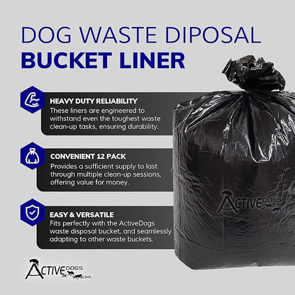 ActiveDogs Dog Poop Bucket Bags 12PK - Image 2