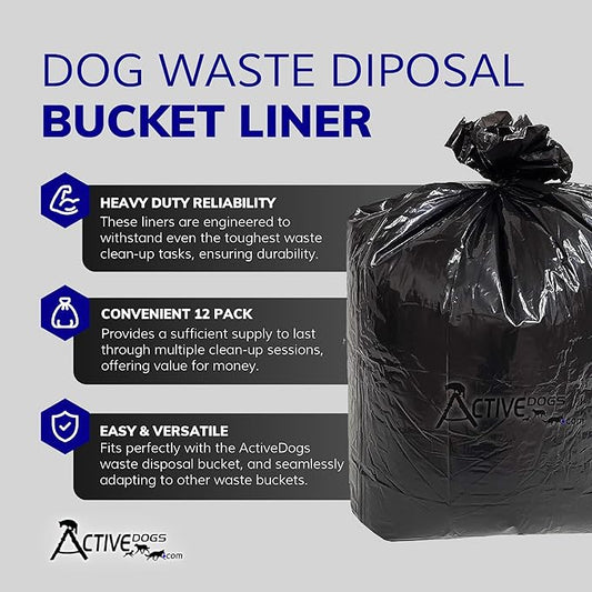 ActiveDogs Dog Poop Bucket Bags 12PK - Image 2