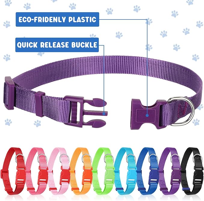Amylove 27 Pcs Dog Collar Bulk Adjustable Nylon Puppy Collar - Image 3