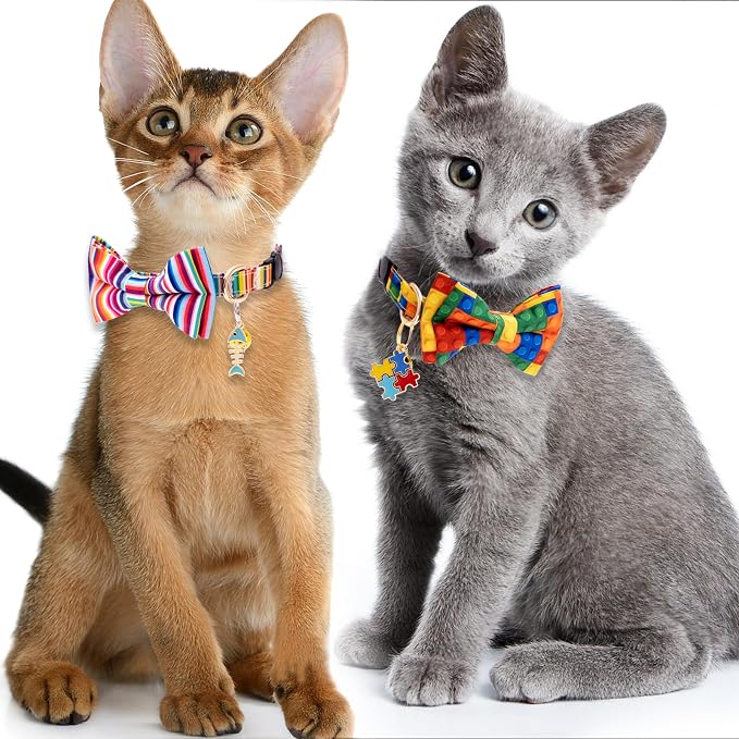 Faygarsle 2 Pack Breakaway Bowtie Cat Collar - Image 6
