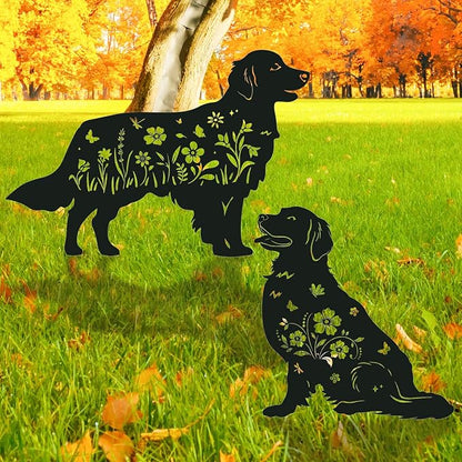 Golden Retriever Metal Garden Stakes Yard Decor, Lawn Ornaments by RNGMSI