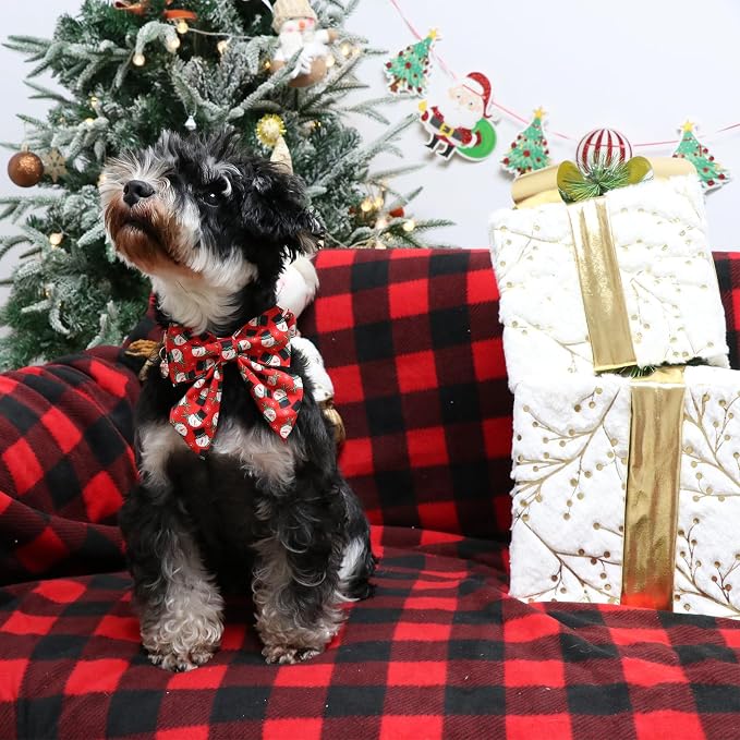 Christmas Dog Collar with Bow Tie, Christmas Collar - Image 4