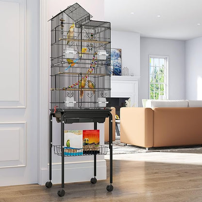 YITAHOME 62 inch Metal Bird Cage, Large Parakeet Cages by YITAHOME