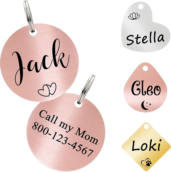 Ultra Joys Cat ID Tag Personalized Pet Tags, Durable Stainless Steel Small Pet by UltraJoys