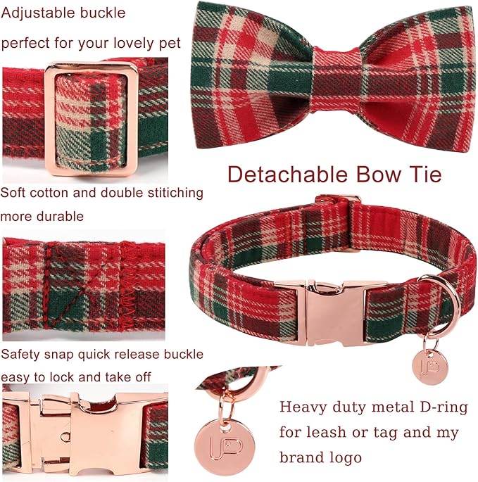 Christmas Plaid Dog Collar - Image 3