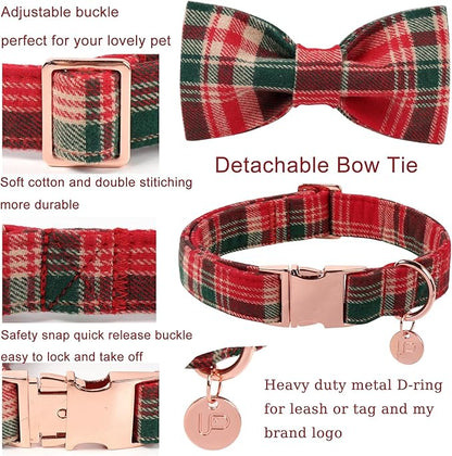 Christmas Plaid Dog Collar - Image 3