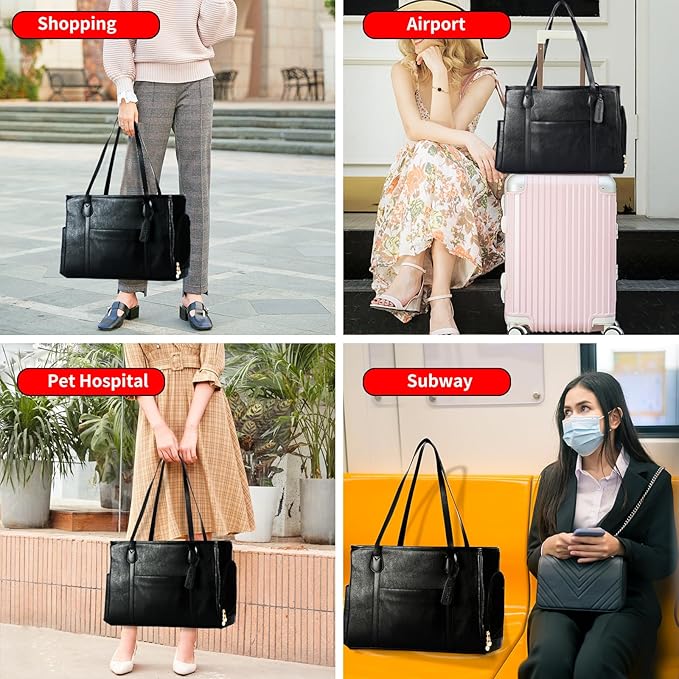 Stylish Dog Purse Carrier, Leather Pet Carrier Bag - Image 5