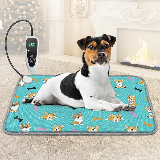 Dog Heating Pad 28×18 in Waterproof Heated Dog Bed, Smart Thermostat Switch by Afullrangeofservicesforyourpet