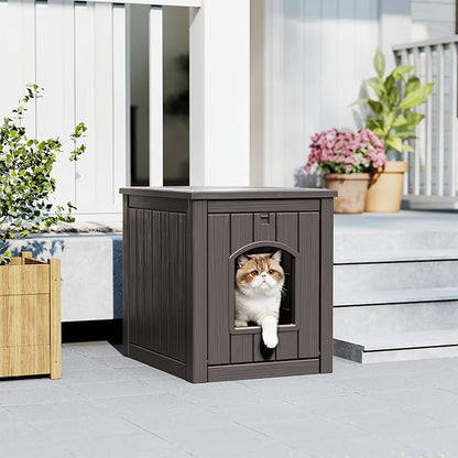 Cat Litter Box Enclosure, Plastic Hidden Litter Box Side Table - Image 5