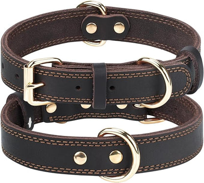 Joytale Leather Dog Collar for Small Dogs, Genuine Solid Sturdy Leather for by Joytale