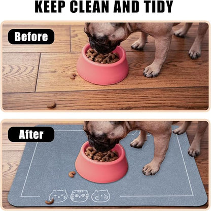 YCT Pet Food Mat, Non-Slip Bottom Absorbent Quick Dry Cat & Dog Feeding Mat - Image 6