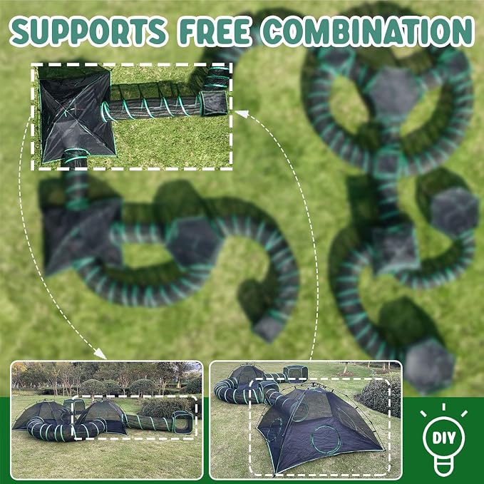 3-in-1 Outdoor Cat Enclosures, Portable Catio Green Cat Tents - Image 6