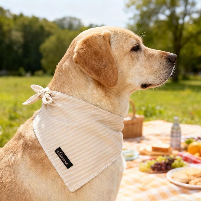 ARING PET Summer Dog Bandana-Cute Khaki Dog Bandanas, Comfortable Pet Scarf - Image 5