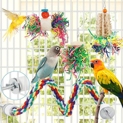 Foraging Toys Parakeet Chewing Hanging Toy Shredded Paper Bird Cage Accessories - Image 4