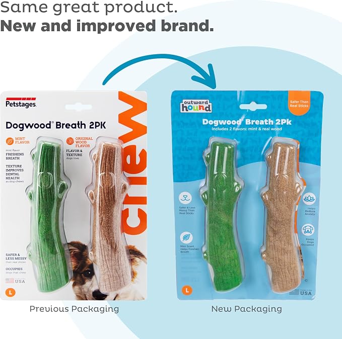 Pupstages by Petstages Dogwood Breath Dog Chew Toy – Real-Wood Blend, Moderate - Image 4