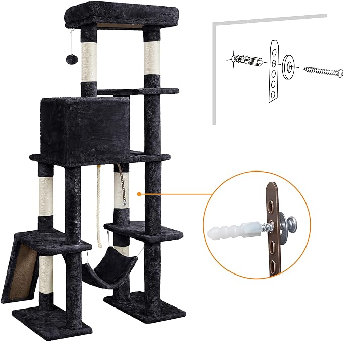 Yaheetech Cat Tree Cat Tower, 63in Multi-Level Pet Furniture - Image 9