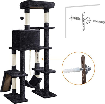 Yaheetech Cat Tree Cat Tower, 63in Multi-Level Pet Furniture - Image 9
