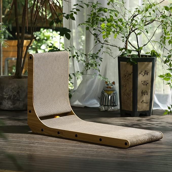 FUKUMARU Cat Scratcher, 26.8 Inch L Shape Cat Scratch Pad Wall Mounted - Image 8