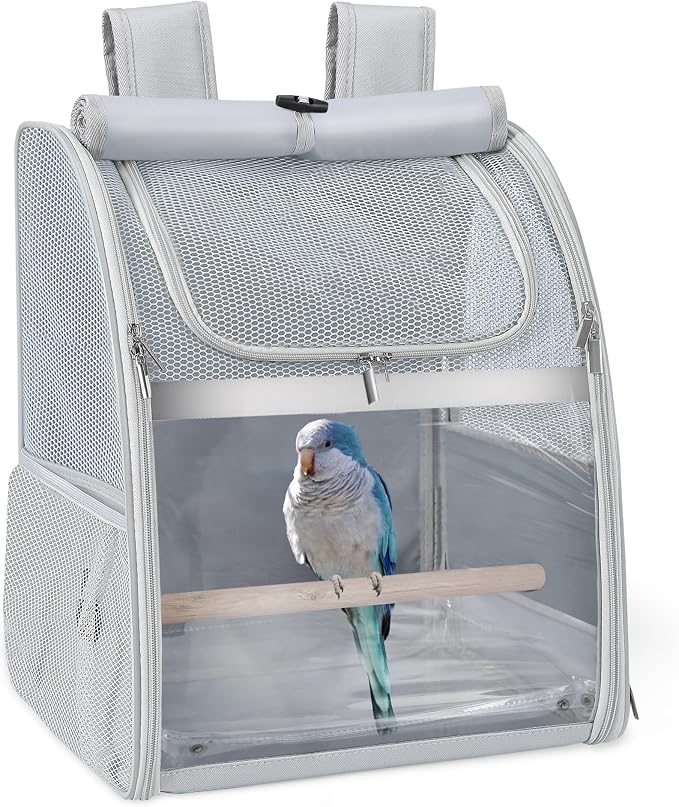 Sanmoncare Bird Backpack Carrier, Water Repellent Fabric Cockatiel Travel Bag by Sanmoncare