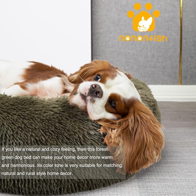 Calming Donut Dogs Beds for Small Dogs Washable, 23inch Plush Round Pet Bed for - Image 5