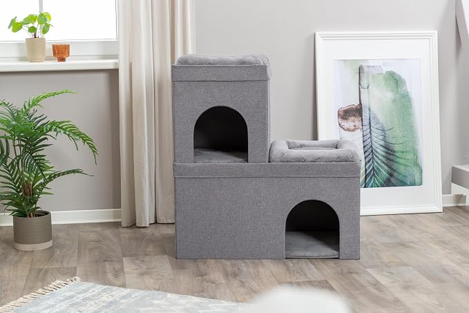 TRIXIE Double Crazy Cube Stackable Cat Condo - Image 6