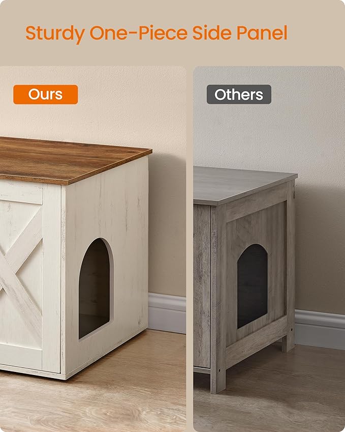 Feandrea Cat Litter Box Enclosure, Litter Box Furniture Hidden, Indoor Cat House - Image 6