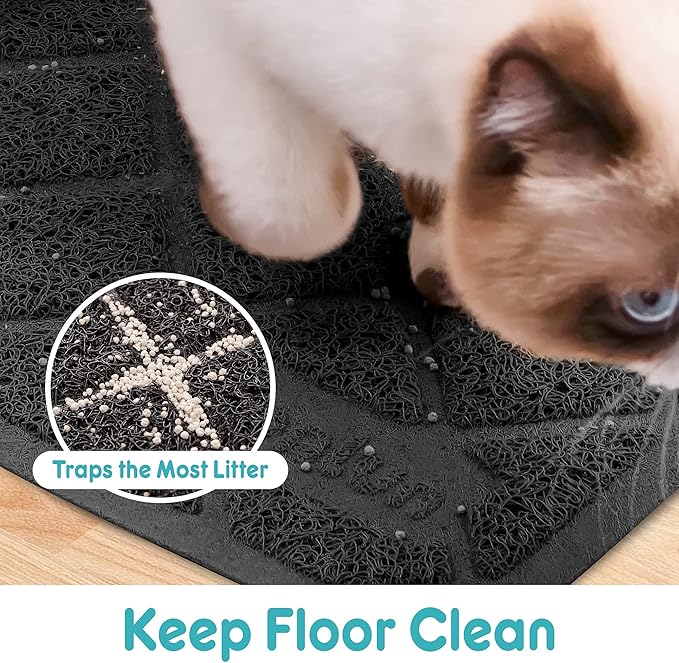 Cat Litter Mat Litter Trapping Mat, Less Waste Cat Litter Box Mat, Soft on - Image 2