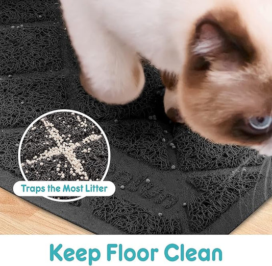 Cat Litter Mat Litter Trapping Mat, Less Waste Cat Litter Box Mat, Soft on - Image 2