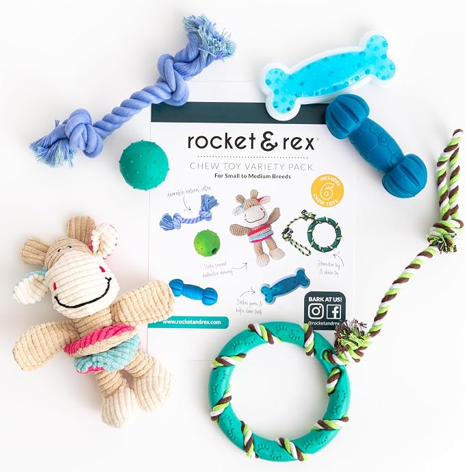 rocket & rex Dog Chew Toy Set for Small to Medium Breeds, Includes All Natural - Image 2